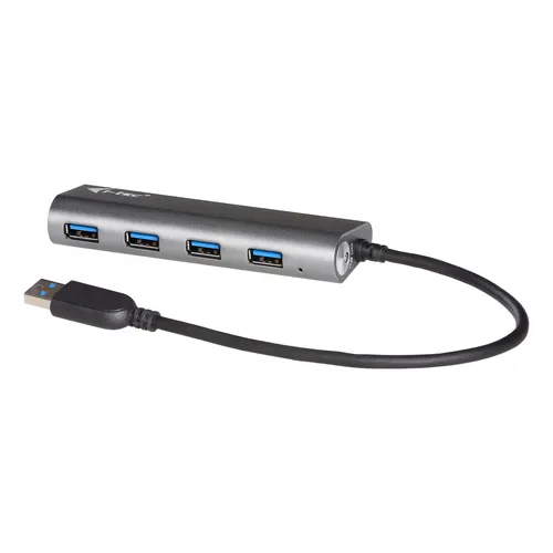 i-tec Metal U3HUB448 huby i koncentratory USB 3.2 Gen 1 (3.1 Gen 1) Type-A 5000 Mbit/s Szary