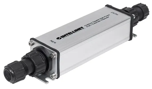Intellinet 561211 przedłużacz sieciowy Wzmacniacz sieciowy Czarny, Szary 10, 100, 1000 Mbit/s
