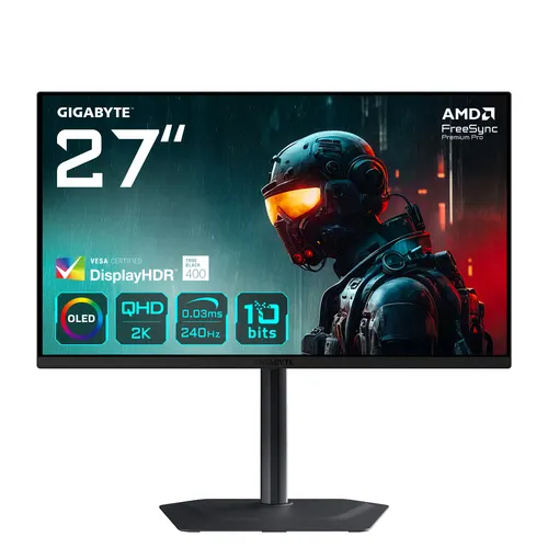 GIGABYTE MO27Q2 monitor komputerowy 68,6 cm (27") 2560 x 1440 px Quad HD OLED Czarny