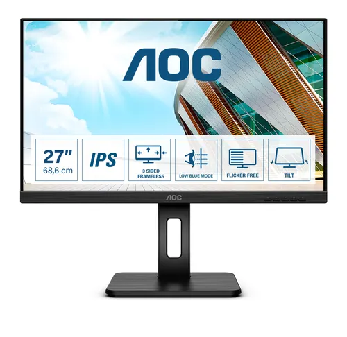 AOC P2 Q27P2Q monitor komputerowy 68,6 cm (27") 2560 x 1440 px Quad HD LED Czarny