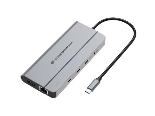 Conceptronic DONN34G stacja dokująca Przewodowa USB 3.2 Gen 2 (3.1 Gen 2) Type-C Szary