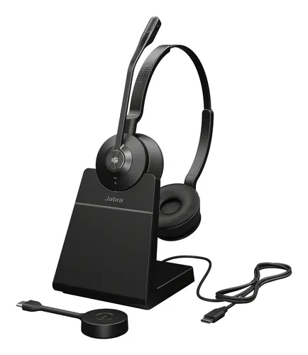 Jabra Engage 55 SE Zestaw słuchawkowy Bezprzewodowy Opaska na głowę Biuro/centrum telefoniczne Czarny, Stereo, Microsoft Teams, USB-C, ze stacją ładującą