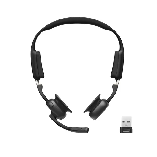 SHOKZ C610-AA-BK słuchawki/zestaw słuchawkowy Bezprzewodowy Nauszny Biuro/centrum telefoniczne USB Typu-A Bluetooth Czarny