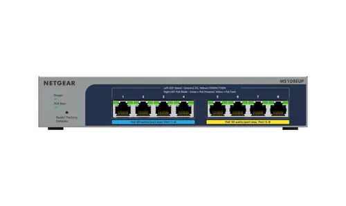 NETGEAR MS108EUP Zarządzany L2/L3 2.5G Ethernet (100/1000/2500) Obsługa PoE Szary