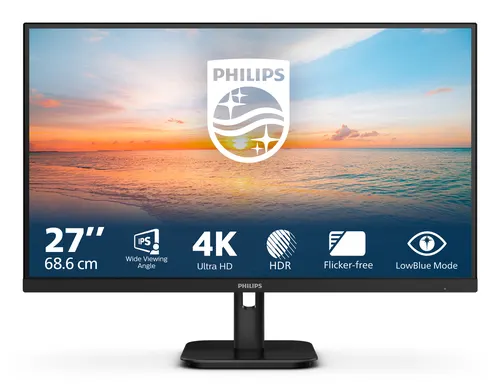 Philips 27E1N1800A/00 monitor komputerowy 68,6 cm (27") 3840 x 2160 px 4K Ultra HD LED Czarny