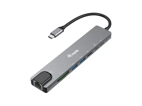 Equip 133497 stacja dokująca Przewodowa USB Type-C Czarny, Szary