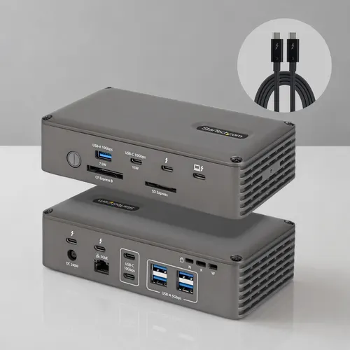 StarTech.com 183UE-TB5USB4DOCK stacja dokująca Przewodowa Thunderbolt 5 Szary