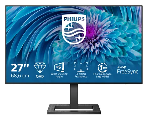 Philips E Line 275E2FAE/00 monitor komputerowy 68,6 cm (27") 2560 x 1440 px Quad HD LED Czarny