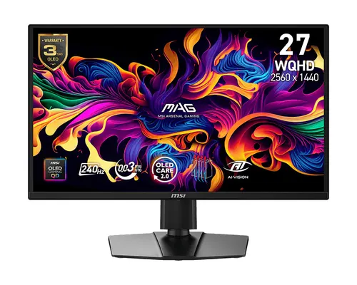 MSI MAG 272QP QD-OLED X24 monitor komputerowy 67,3 cm (26.5") 2560 x 1440 px Wide Quad HD Czarny