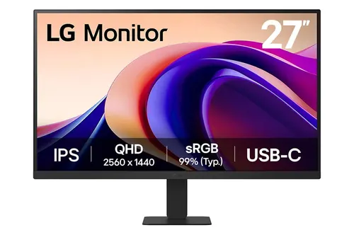 LG 27'' QHD Monitor monitor komputerowy 68,6 cm (27") 2560 x 1440 px Quad HD Czarny