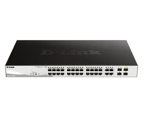 D-Link DGS-1210-28P przełącznik sieciowy Zarządzany L2 Gigabit Ethernet (10/100/1000) Obsługa PoE 1U Czarny