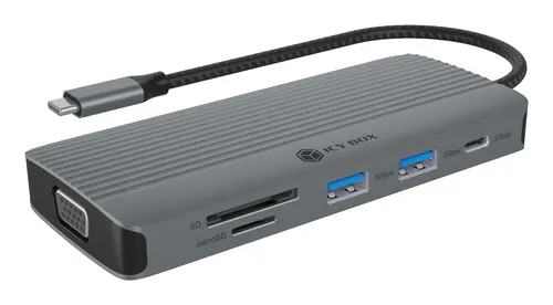 ICY BOX IB-DK4040a-CPD Przewodowa USB 3.2 Gen 1 (3.1 Gen 1) Type-C Aluminium, Srebrny