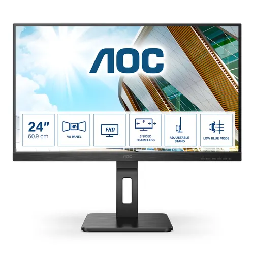 AOC P2 24P2QM monitor komputerowy 60,5 cm (23.8") 1920 x 1080 px Full HD LED Czarny