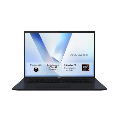 ASUS Vivobook 18 M1807GA-S8002W Copilot+ PC AMD Ryzen AI 5 430 Laptop 45,7 cm (18") WUXGA 16 GB DDR5-SDRAM 512 GB SSD Wi-Fi 6 (802.11ax) Windows 11 Home Niebieski