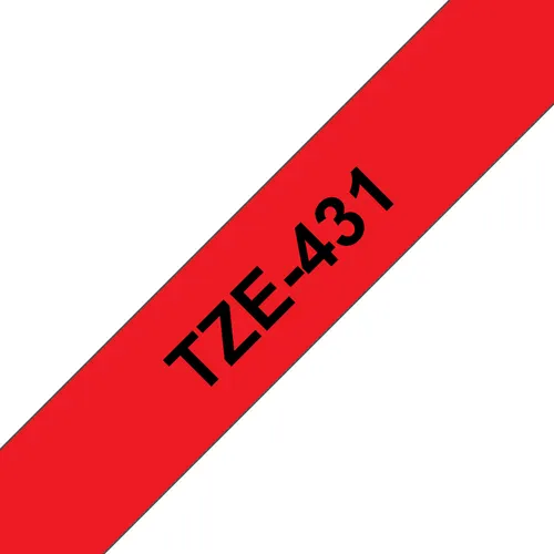 Brother TZE-431 taśmy do etykietowania Czarny na czerwonym