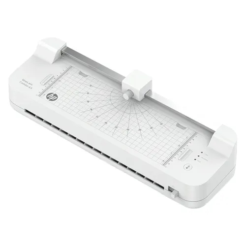 HP Laminator ONELAM COMBO A3 na zimno/gorąco zintegrowany trymer zaokrąglacz rogów prędkość 40cm/min + 15 folii: 3xA4 4xA5 4xA6 4xB-CARD biały