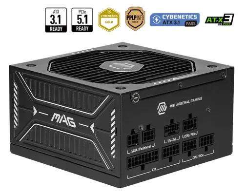 MSI MAG A750GLS PCIE5 moduł zasilaczy 750 W 24-pin ATX ATX Czarny