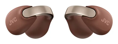 JVC HA-NP1T Zestaw słuchawkowy True Wireless Stereo (TWS) Nauszne klipsy Połączenia/muzyka USB Type-C Bluetooth Brązowy, Srebrny
