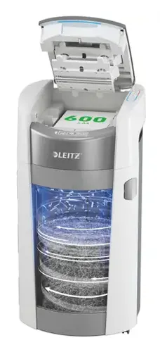 Leitz IQ OptiMax Autofeed Office Pro 600 P5 niszczarka Rozdrabnianie mikro-cięte 55 dB 22,5 cm Biały
