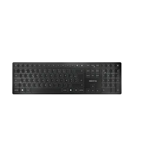 CHERRY KW 9100 SLIM klawiatura Uniwersalne RF Wireless + Bluetooth Czarny, układ belgijski