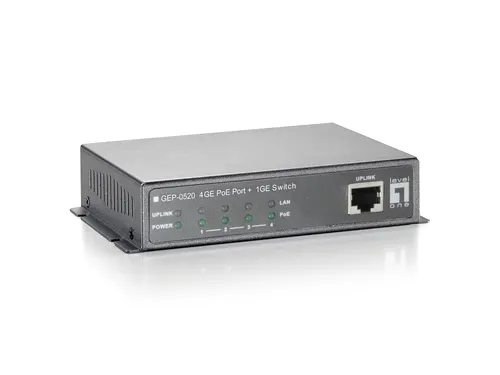 LevelOne GEP-0520 przełącznik sieciowy Gigabit Ethernet (10/100/1000) Obsługa PoE Czarny