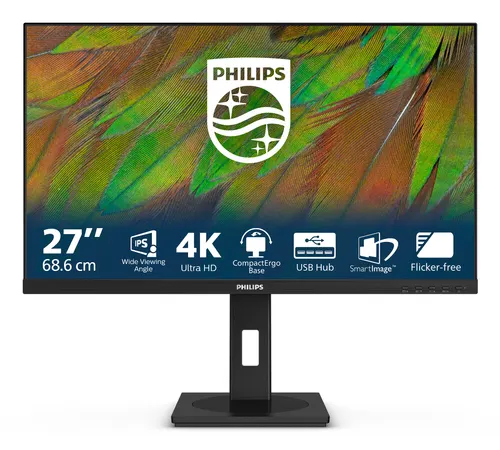 Philips 3000 series 27B1N3800/00 monitor komputerowy 68,6 cm (27") 3840 x 2160 px 4K Ultra HD LCD Czarny