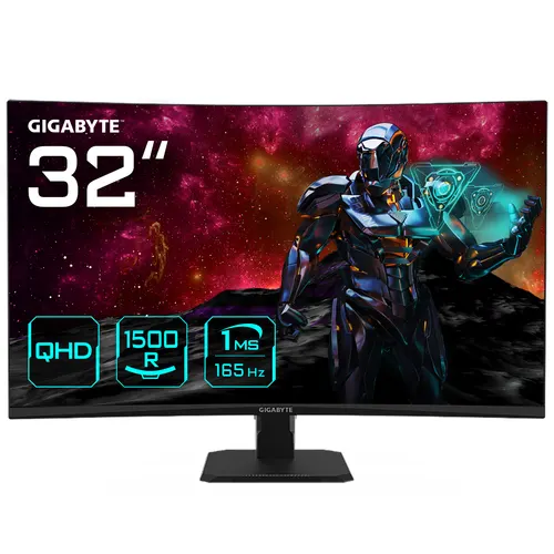 GIGABYTE GS32QC monitor komputerowy 80 cm (31.5") 2560 x 1440 px Quad HD LCD Czarny