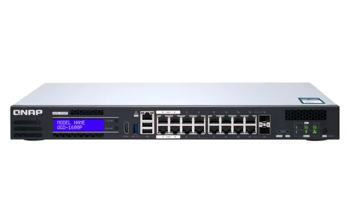 QNAP QGD-1600P Zarządzany Gigabit Ethernet (10/100/1000) Obsługa PoE 1U Czarny, Szary, 8 GB RAM