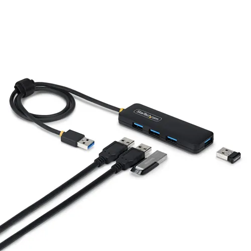 StarTech.com H5A4A-USB-HUB-2 huby i koncentratory USB 3.2 Gen 1 (3.1 Gen 1) Type-A 5000 Mbit/s Czarny