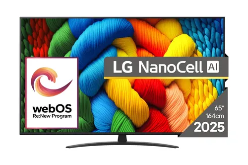 LG NanoCell AI 65NANO81A3A Telewizor 165,1 cm (65") 4K Ultra HD Smart TV Wi-Fi Czarny