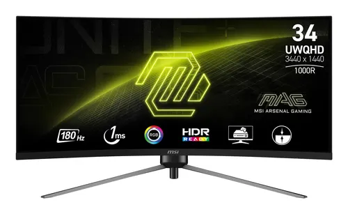 MSI MAG 345CQR monitor komputerowy 86,4 cm (34") 3440 x 1440 px UltraWide Dual Quad HD Czarny
