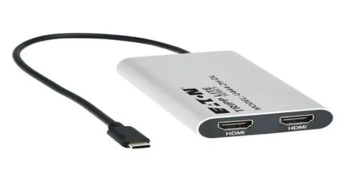 Eaton U444-2H-DL adapter kablowy 0,3 m USB Type-C HDMI Srebrny