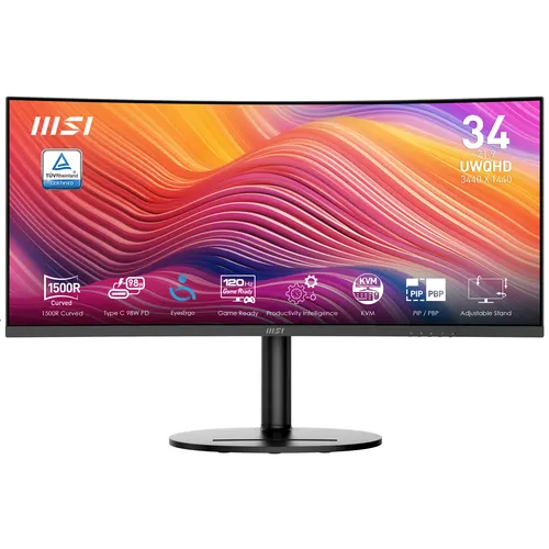 MSI Modern MD342CQP monitor komputerowy 86,4 cm (34") 3440 x 1440 px UltraWide Quad HD LCD Czarny