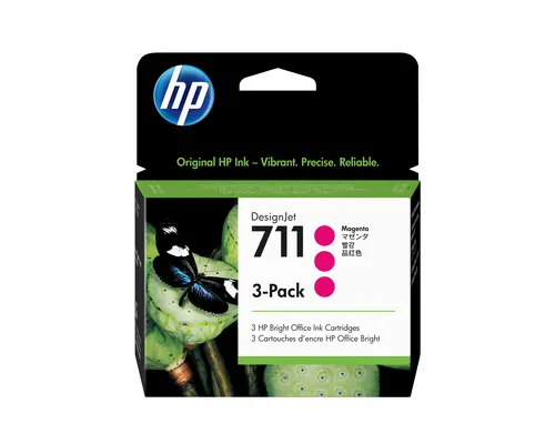 HP Zestaw 3 sztuk purpurowych wkładów atramentowych 711 DesignJet 29 ml