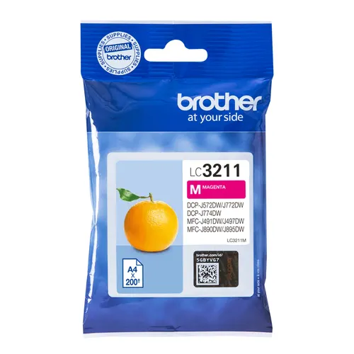 Brother LC3211M nabój z tuszem 1 szt. Oryginalny Standardowa wydajność Purpurowy