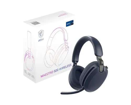 MSI MAESTRO 500 Wireless Zestaw słuchawkowy Bezprzewodowy Opaska na głowę Gaming Bluetooth Niebieski