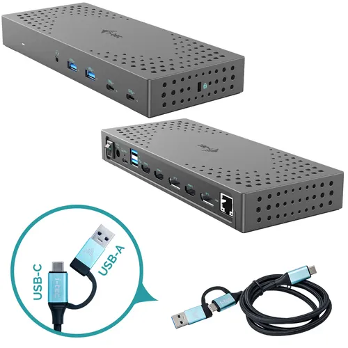 i-tec CATRIPLE4KDOCKPD2 stacja dokująca Przewodowa USB 3.2 Gen 2 (3.1 Gen 2) Type-C Szary