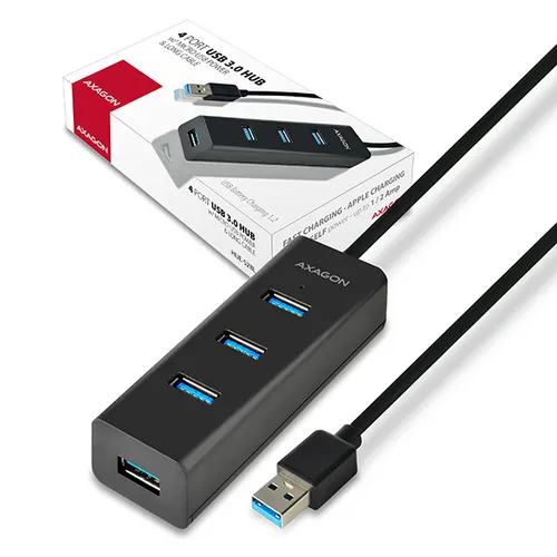 Axagon HUE-S2BL huby i koncentratory USB 3.2 Gen 1 (3.1 Gen 1) Type-A 5000 Mbit/s Czarny