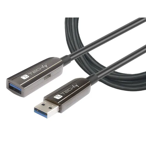 Techly ICOC U3AMF-HY-020 kabel USB USB 3.2 Gen 1 (3.1 Gen 1) 20 m USB A 5 Gbit/s Czarny