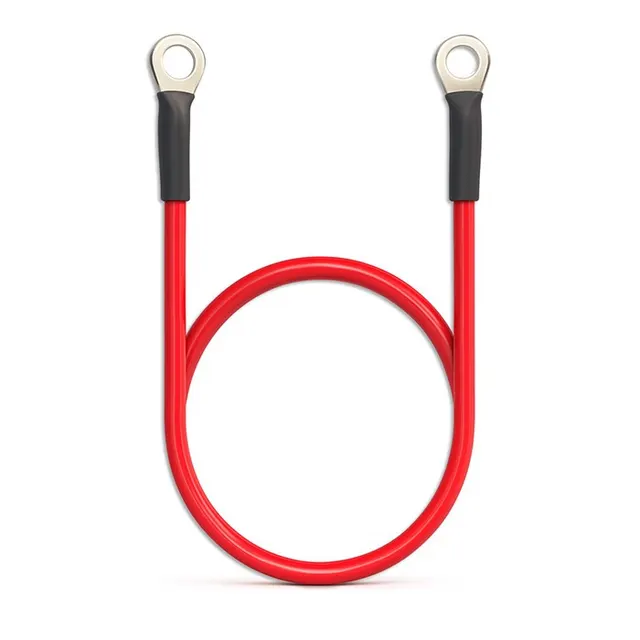 Kabel Qoltec z oczkiem 8mm, przewód akumulatorowy z końcówkami konektorowymi M8, 60cm, Czerwony