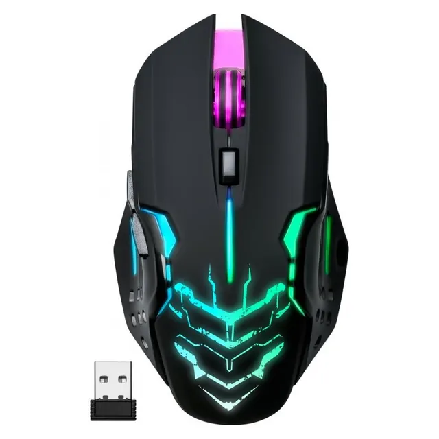 Mysz bezprzewodowa Defender KATANA GM-511 optyczna 3200dpi czarna RGB AKUMULATOR 7 przycisków Gaming bezklikowa silent