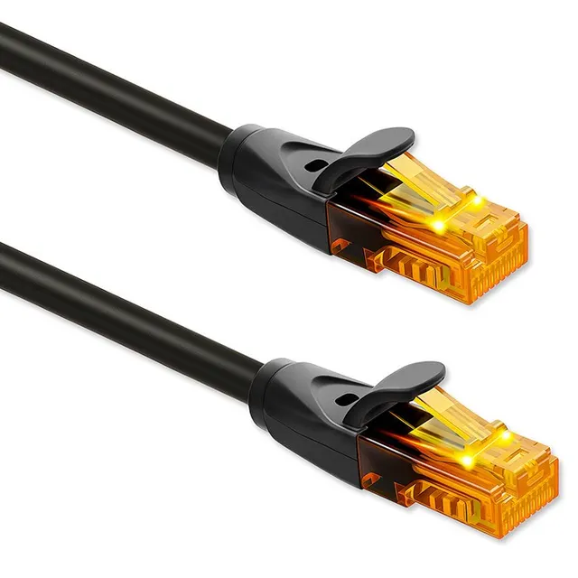 Kabel Patchcord Qoltec UTP, CAT6, 2 x RJ-45, High speed 1Gb/s, Pozłacane styki, 10m, Czarny