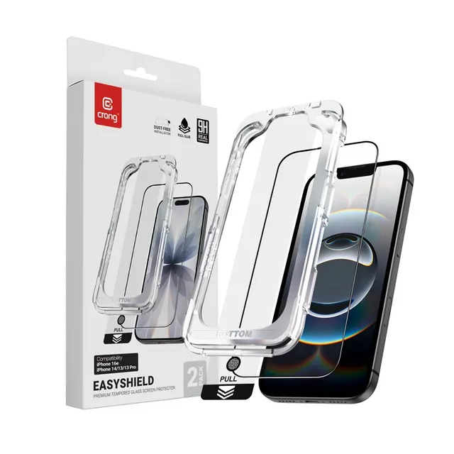 EasyShield 2-Pack - Szkło hartowane z aplikatorem iPhone 17e / 16e / 14 / 13 / 13 Pro (2 sztuki)