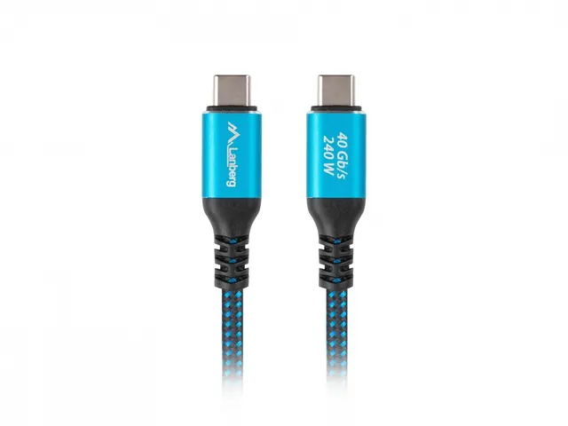 Kabel Lanberg USB-C M/M USB4 0,5M 240W 8K 60Hz Czarno-niebieski