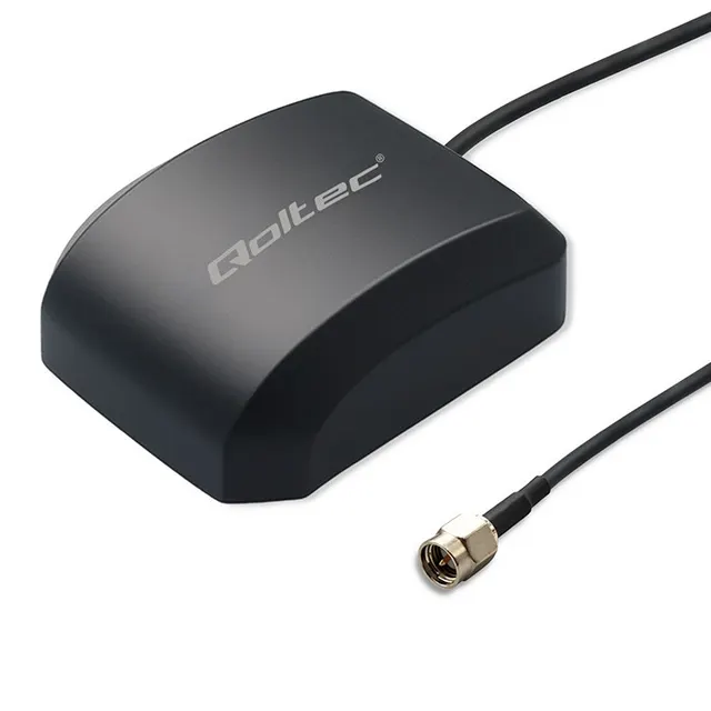 Antena GPS Qoltec GLONASS z podstawą magnetyczną, dookólna, 28dBi, SMA
