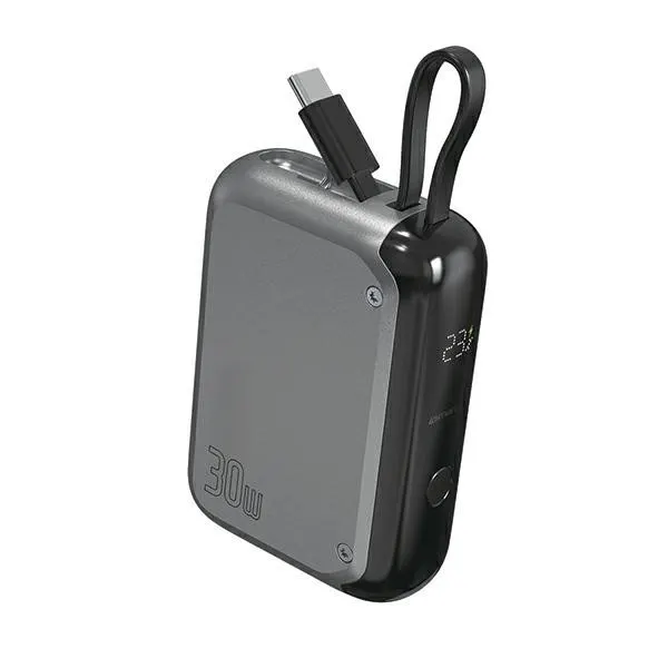 Powerbank Pocket 30W 10000mAh wbudowany kabel USB-C 15cm