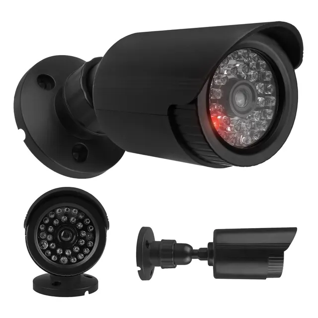 Atrapa kamery tubowej Maclean IR1800 B, diody IR LED, czarna, zasilanie 2xAA (brak w zestawie), ABS