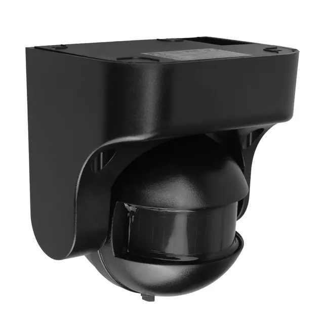 Czujnik ruchu PIR Maclean MCE358 B/B, na podczerwień, IP44, czarny z czarną przesłoną, zasięg 12m, max. obciążenie 300/1200W