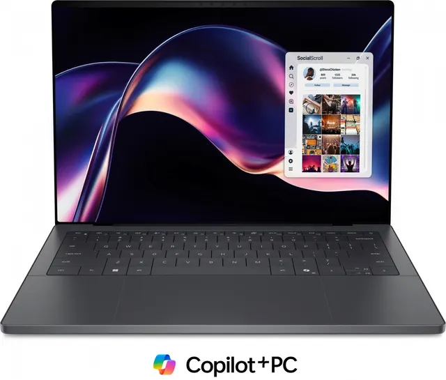 Laptop XPS 14 DA14260 Win11Pro Core Ultra X7 358H/32GB/1TB/14 TOUCH/2,8K /Intel Arc/FgrPr/Cam/Mic/Backlit Kb/3 Cell/3Y ProSupport