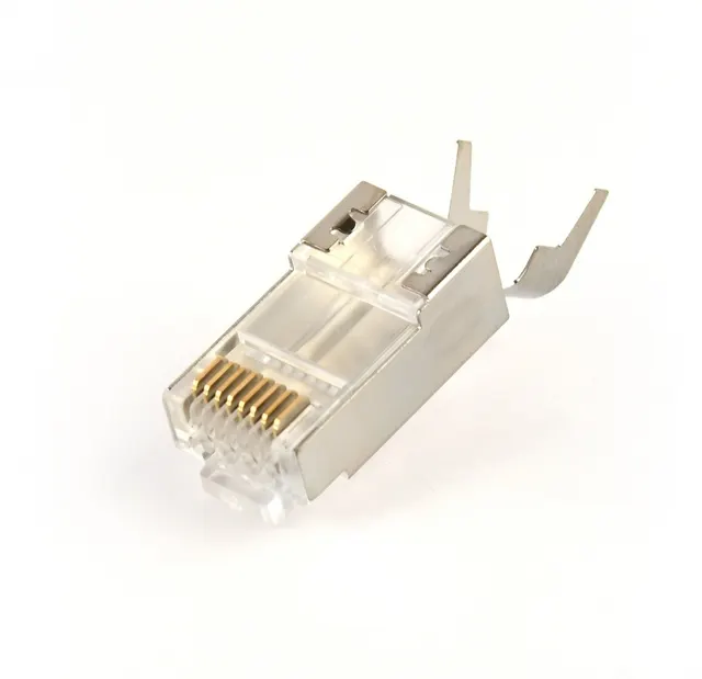 Wtyk modułowy przelotowy ekranowany CAT7 15u złocony 10 szt. w opakowaniu